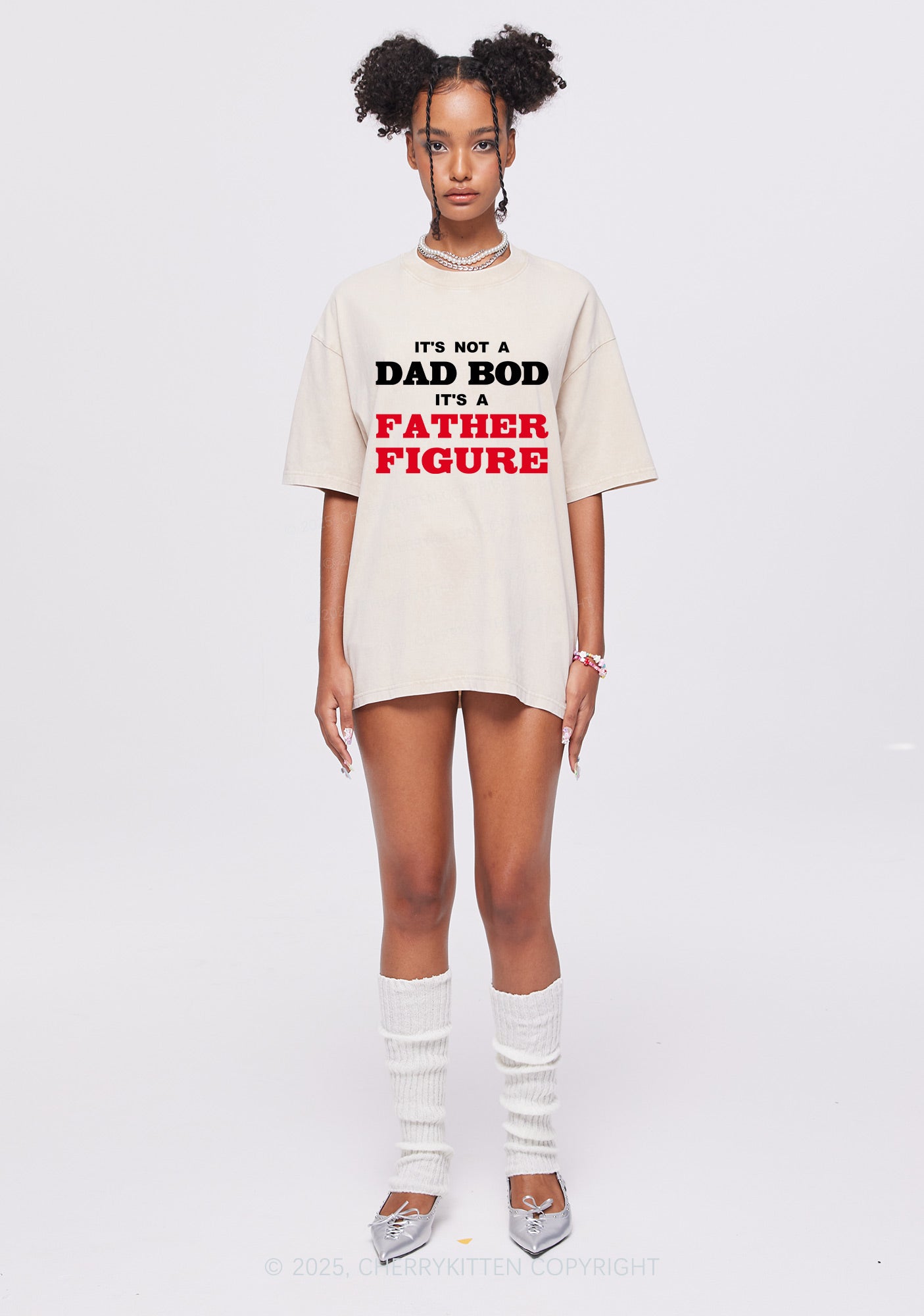 Dad Bod Father Figure Y2K Shirts Washed Tee Cherrykitten
