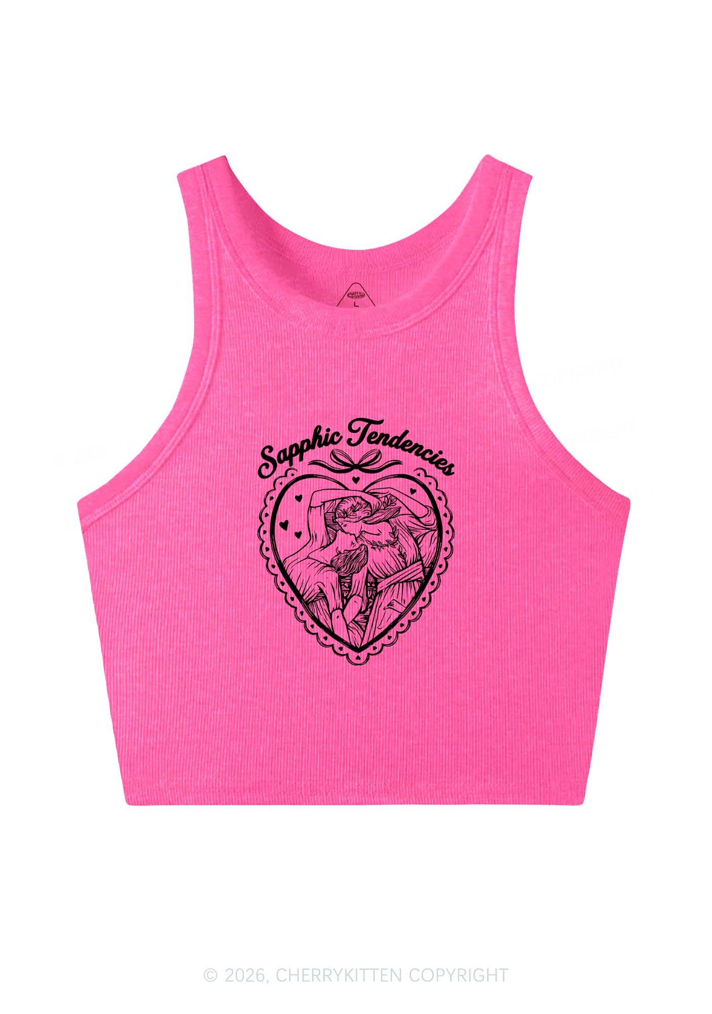 Sapphic Tendencies Art Pride Y2K Crop Tank Top Cherrykitten