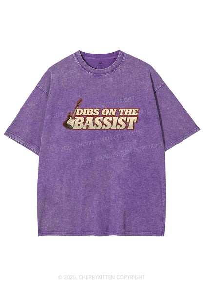 Dibs On The Bassist Y2K Shirts Washed Tee Cherrykitten