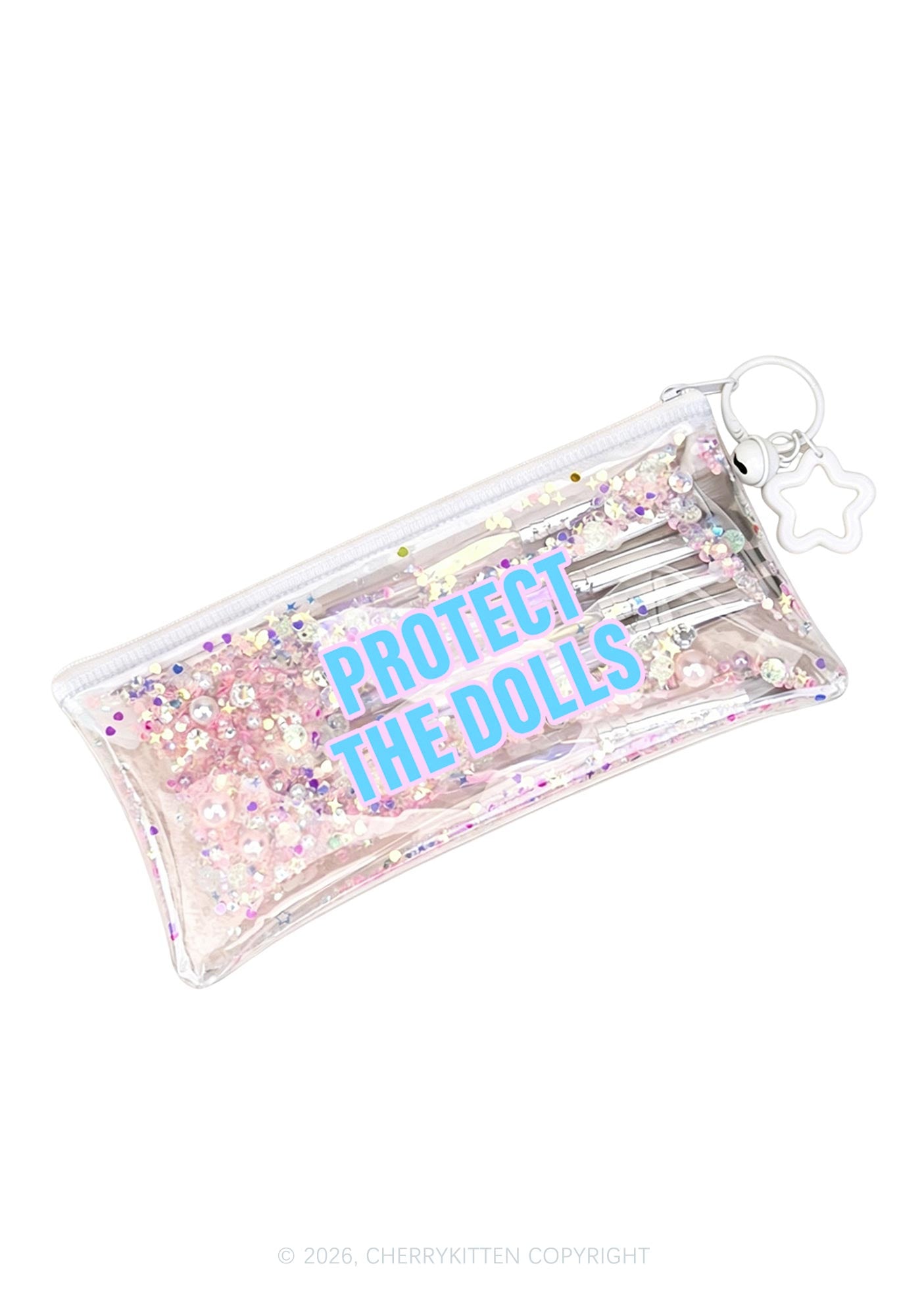 Protect The Dolls Pride Y2K Quicksand Transparent Pencil Pouch Cherrykitten