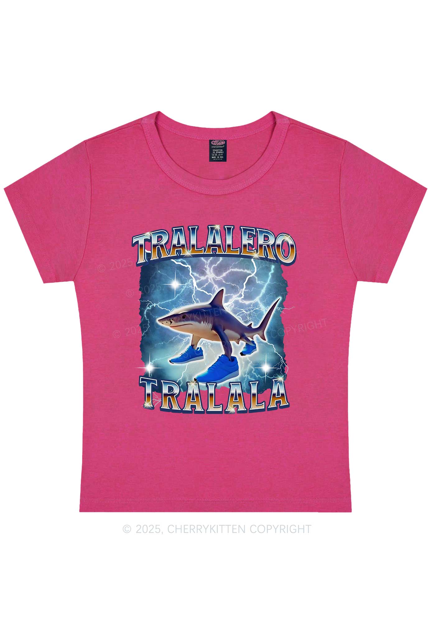 Tralalero Tralala Italian Brainrot Shirt Y2K Baby Tee Cherrykitten