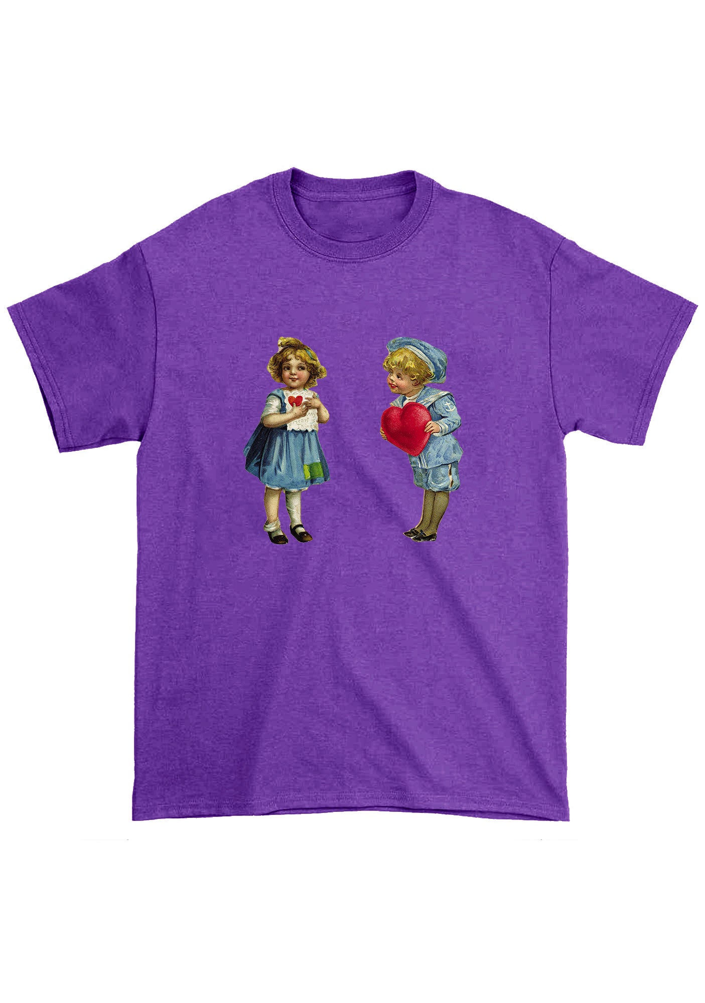 Boys Girls Red Hearts Chunky Shirt