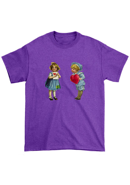 Boys Girls Red Hearts Chunky Shirt