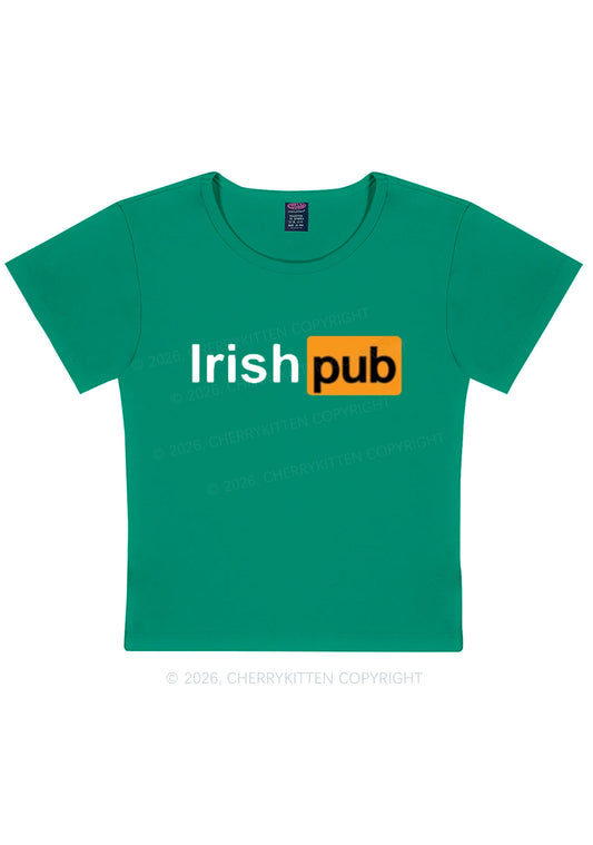 Irish Pub St Patricks Y2K Baby Tee Cherrykitten
