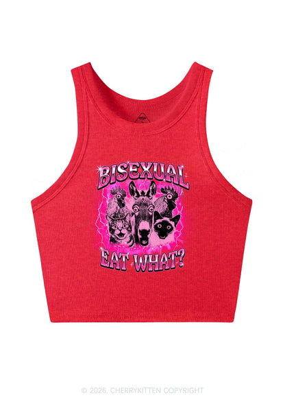 Bisexual Eat What Pride Y2K Crop Tank Top Cherrykitten