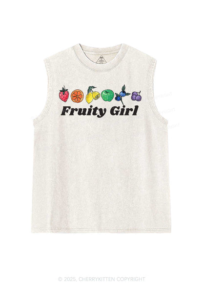Fruity Girl Y2K Washed Muscle Tank Cherrykitten