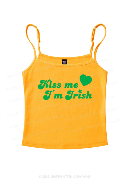 Kiss Me Im Irish St Patricks Y2K Spaghetti Strap Cami Cherrykitten