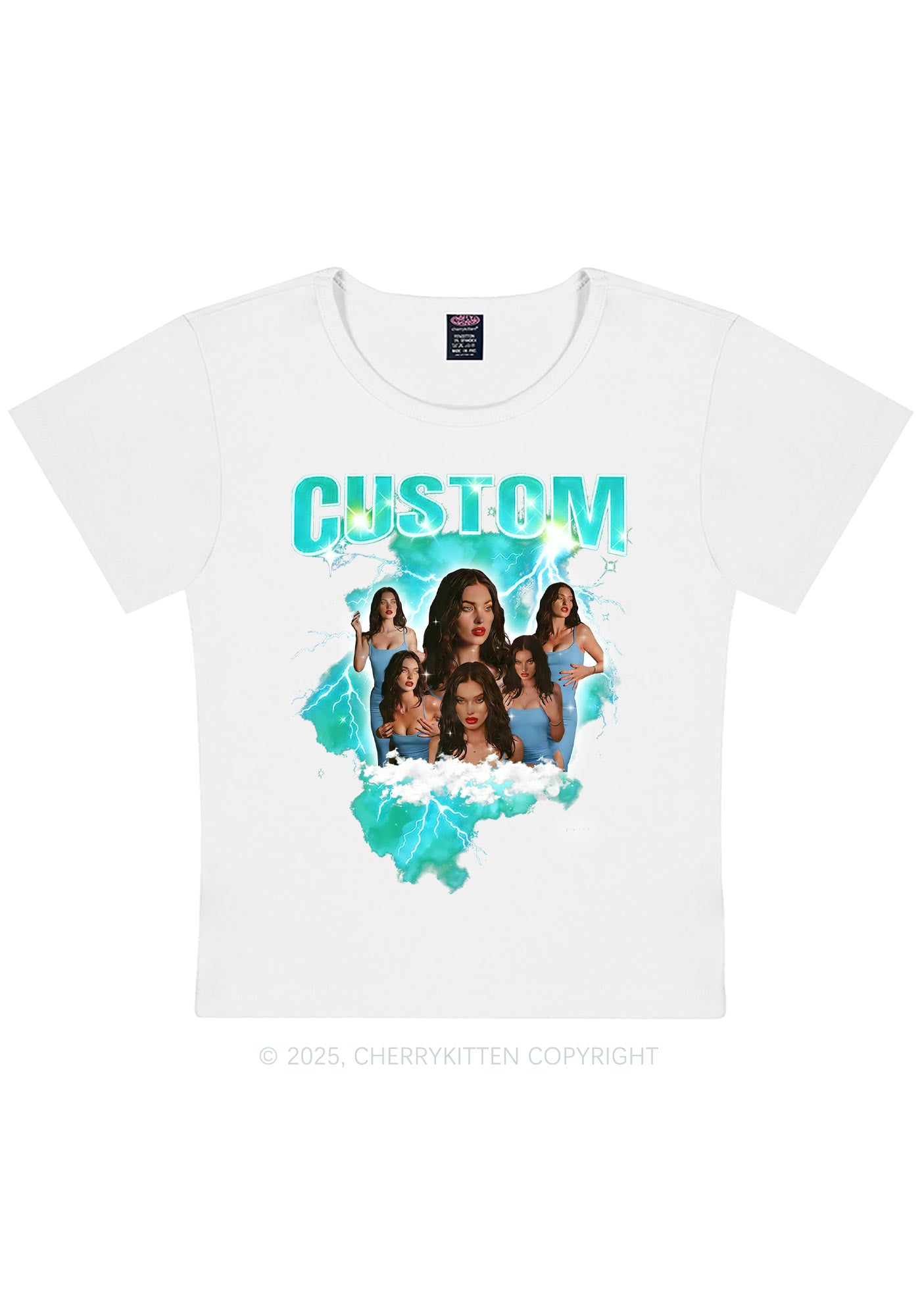 Custom Photo Storm Art Y2K Baby Tee Cherrykitten