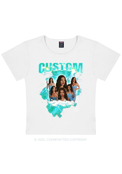 Custom Photo Storm Art Y2K Baby Tee Cherrykitten