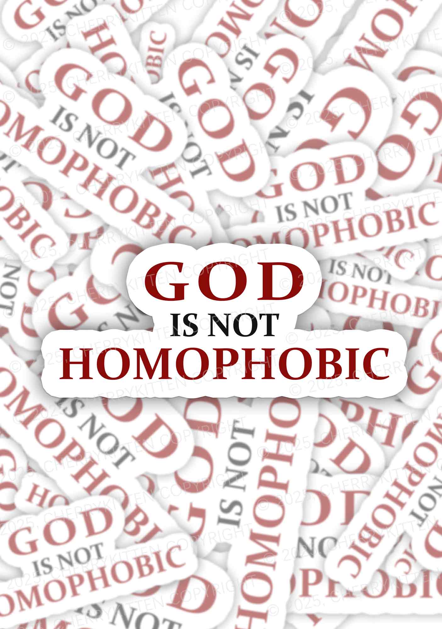 God Is Not Homophobic Pride 1Pc Y2K Sticker Cherrykitten