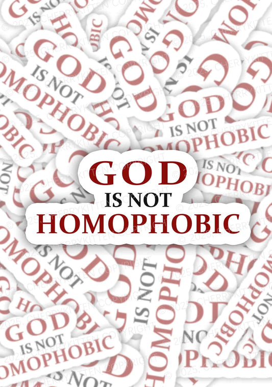 God Is Not Homophobic Pride 1Pc Y2K Sticker Cherrykitten