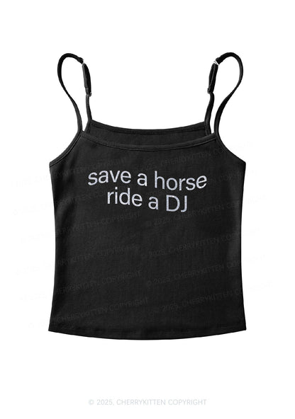 Glitter Ride A DJ Y2K Spaghetti Strap Cami Cherrykitten