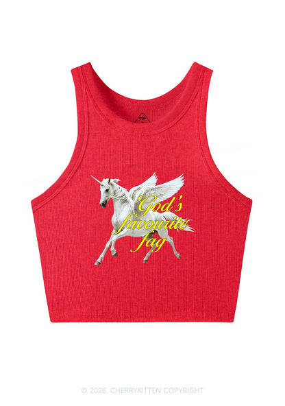 Gods Favourite Fag Pride Y2K Crop Tank Top Cherrykitten