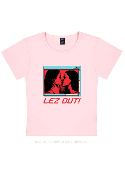 Lez Out Pride Y2K Baby Tee Cherrykitten