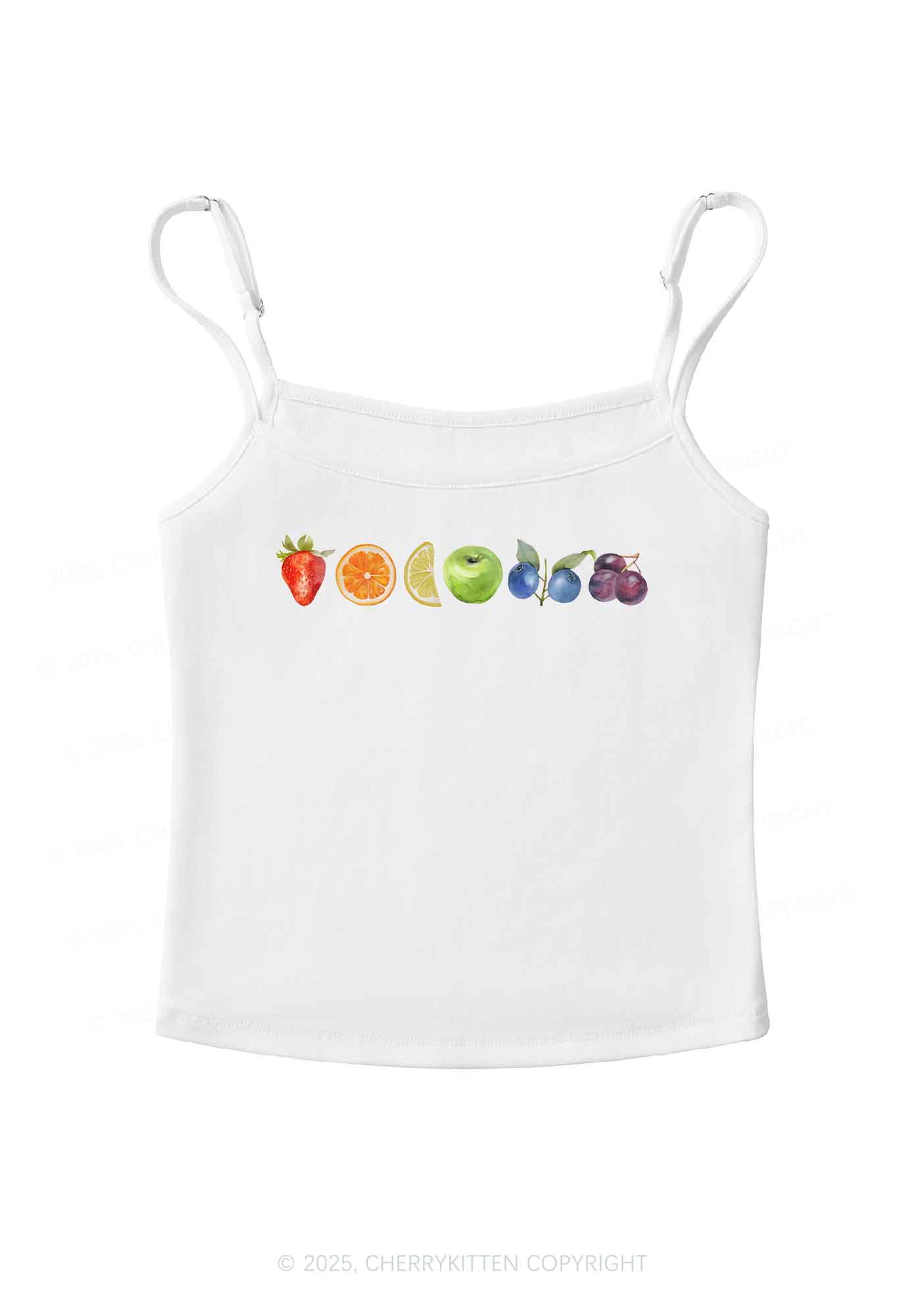 Six Fruity Pride Y2K Spaghetti Strap Cami Cherrykitten