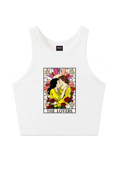 Kissing Lesbians Pride Y2K Crop Tank Top Cherrykitten