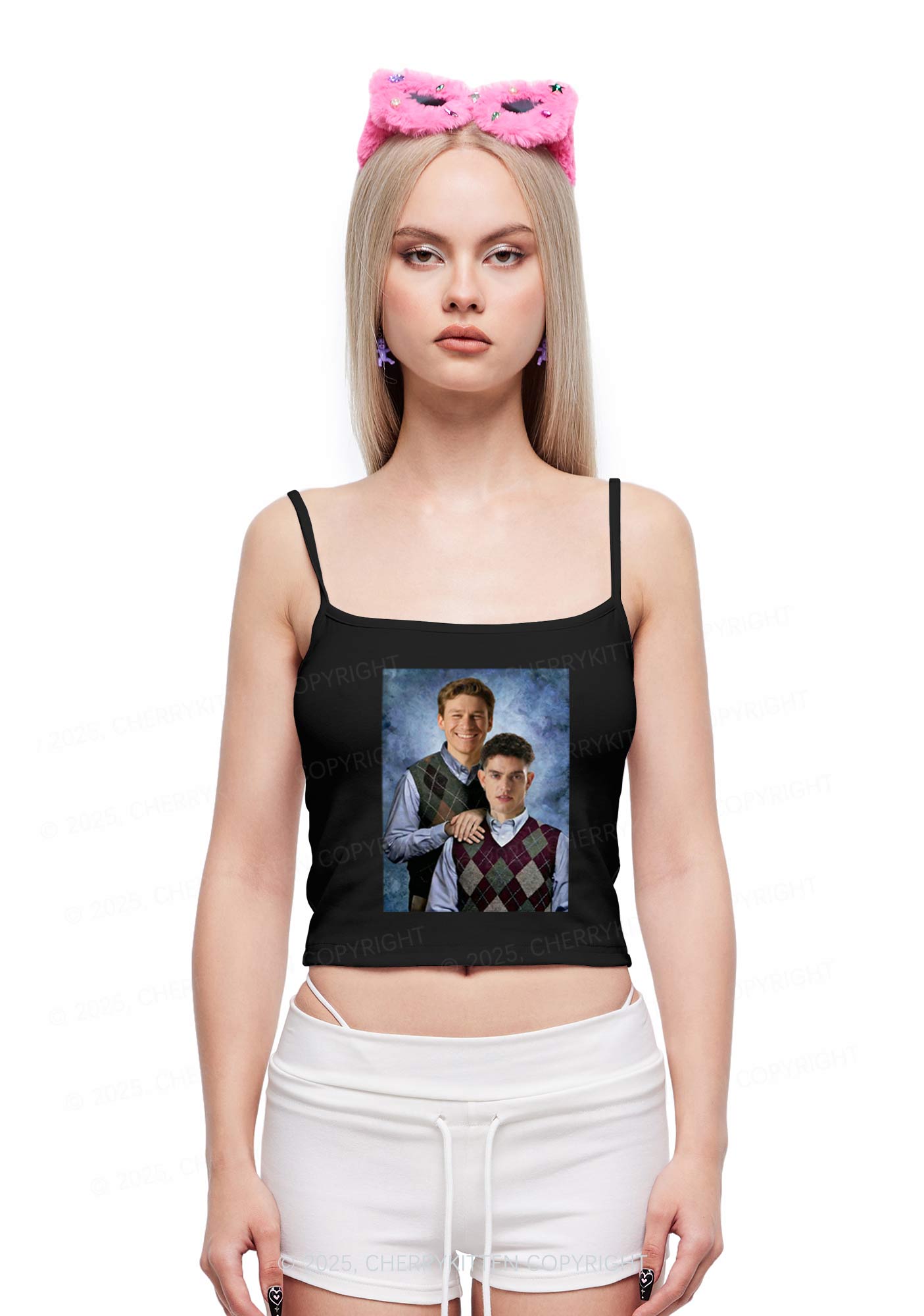 Custom Step Brothers Portrait Y2K Spaghetti Strap Cami Cherrykitten