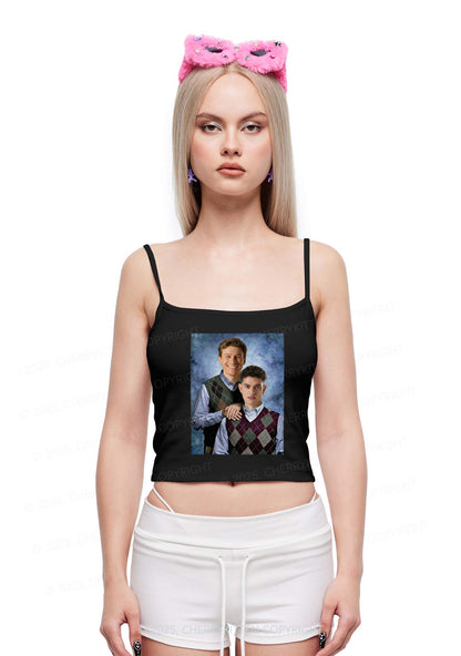 Custom Step Brothers Portrait Y2K Spaghetti Strap Cami Cherrykitten