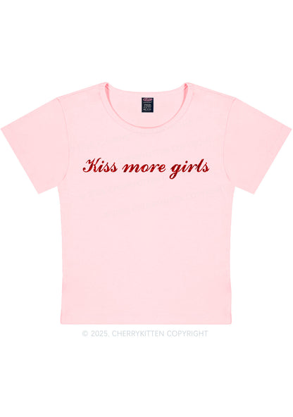 Glitter Kiss More Girls Pride Y2K Baby Tee Cherrykitten