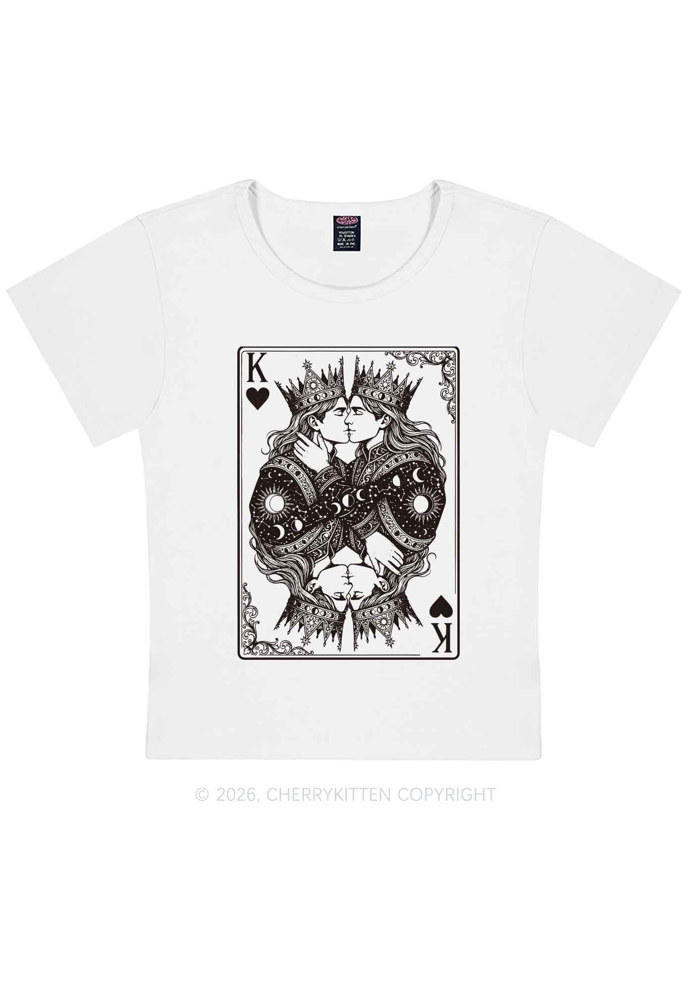 Kings Kissing Pride Y2K Baby Tee Cherrykitten