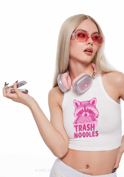 Raccoon Trash Noodles Y2K Crop Tank Top Cherrykitten