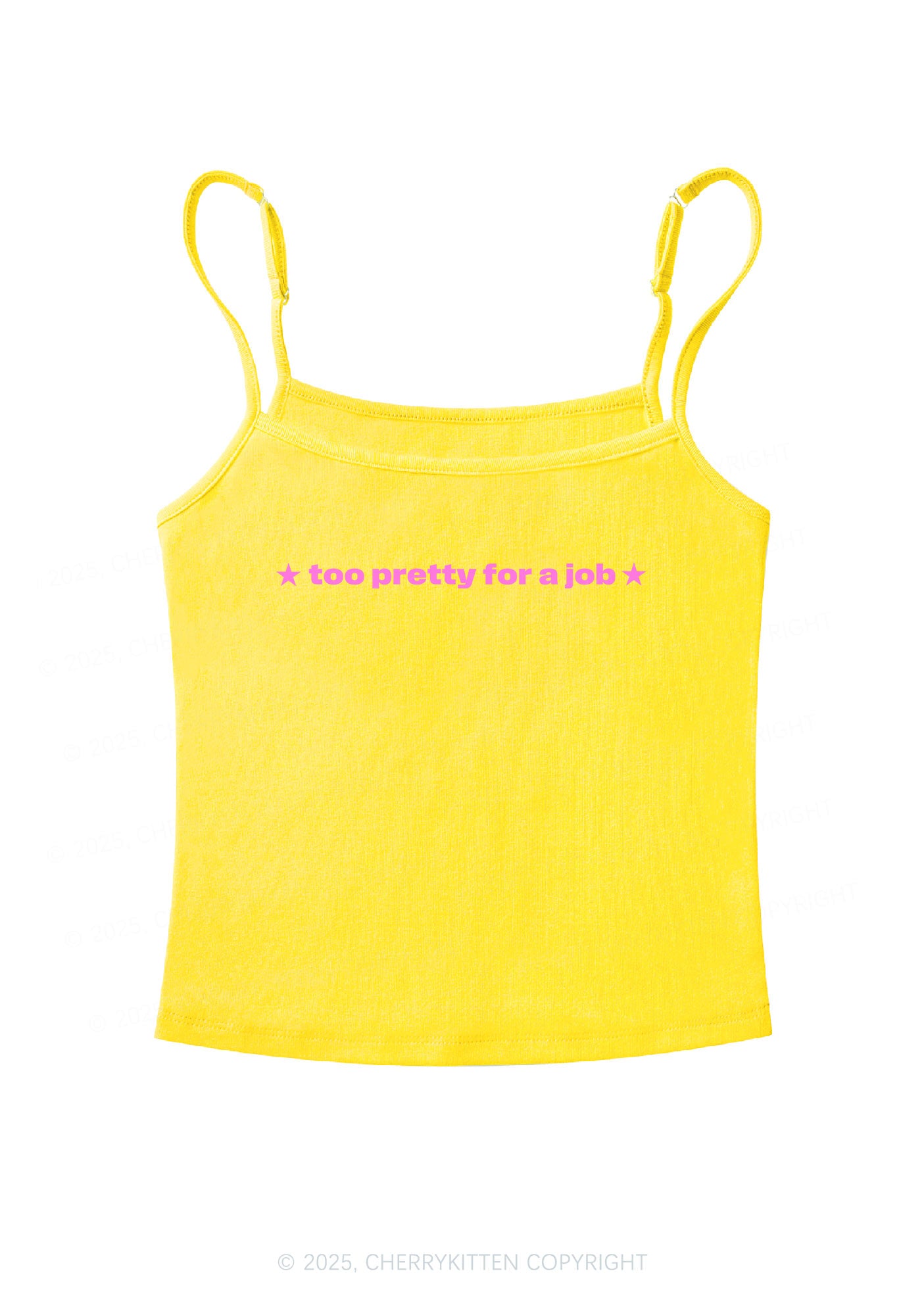 Too Pretty For Job Y2K Spaghetti Strap Cami Cherrykitten
