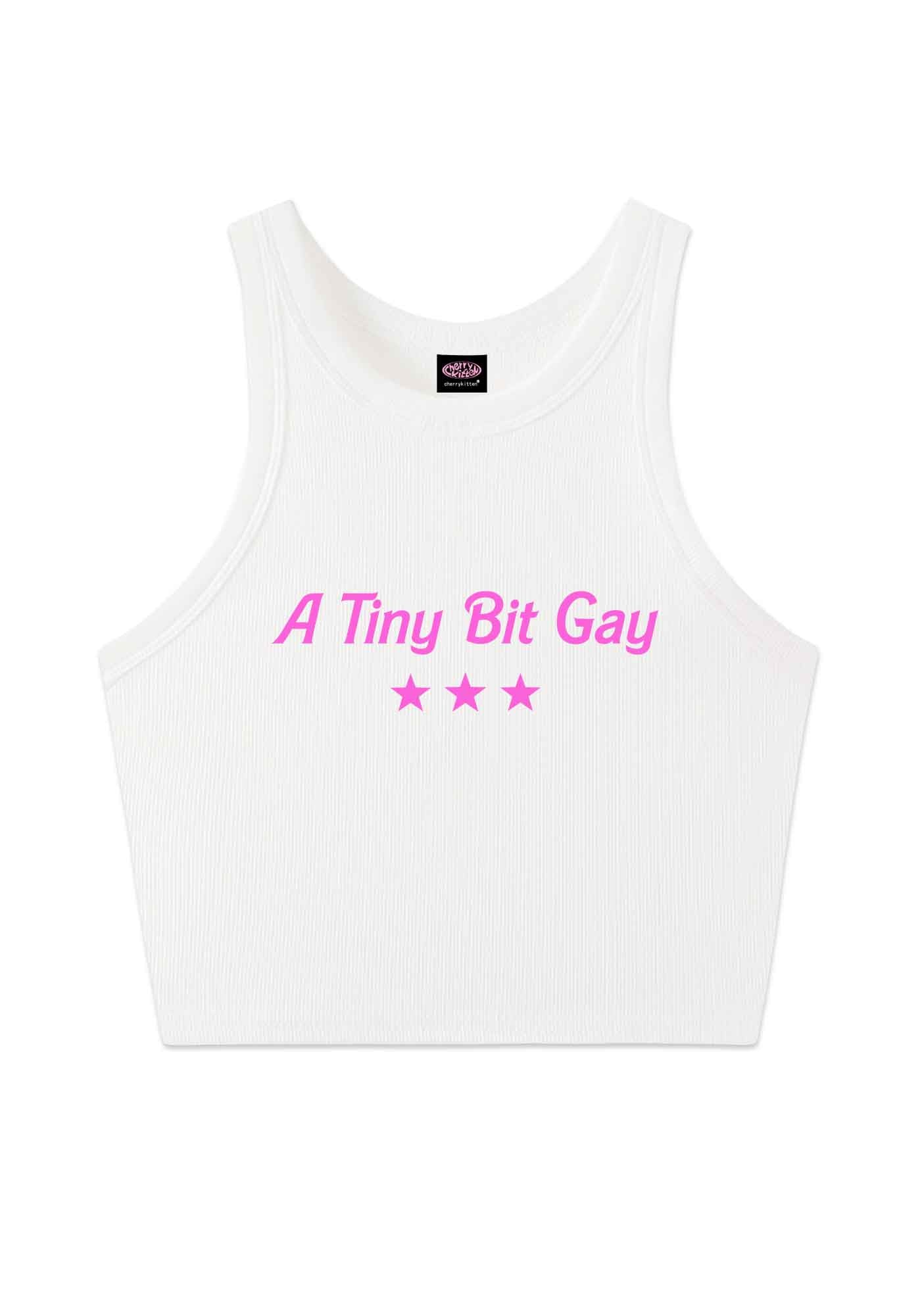 A Tiny Bit Gay Pride Y2K Crop Tank Top Cherrykitten