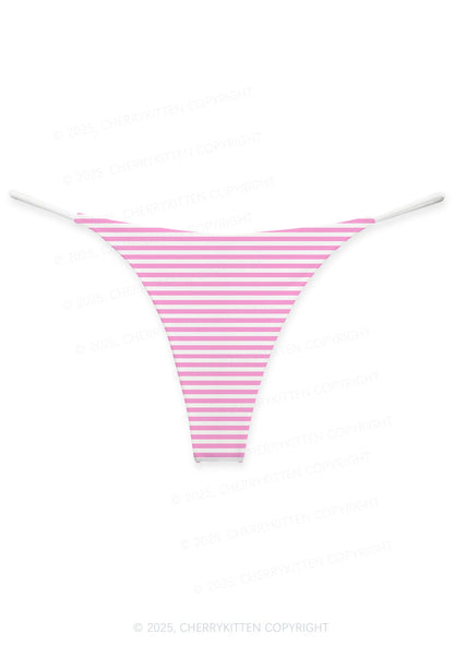 Pink White Stripe Valentine's Day Y2K Print Couples Boxer Thong Set Cherrykitten