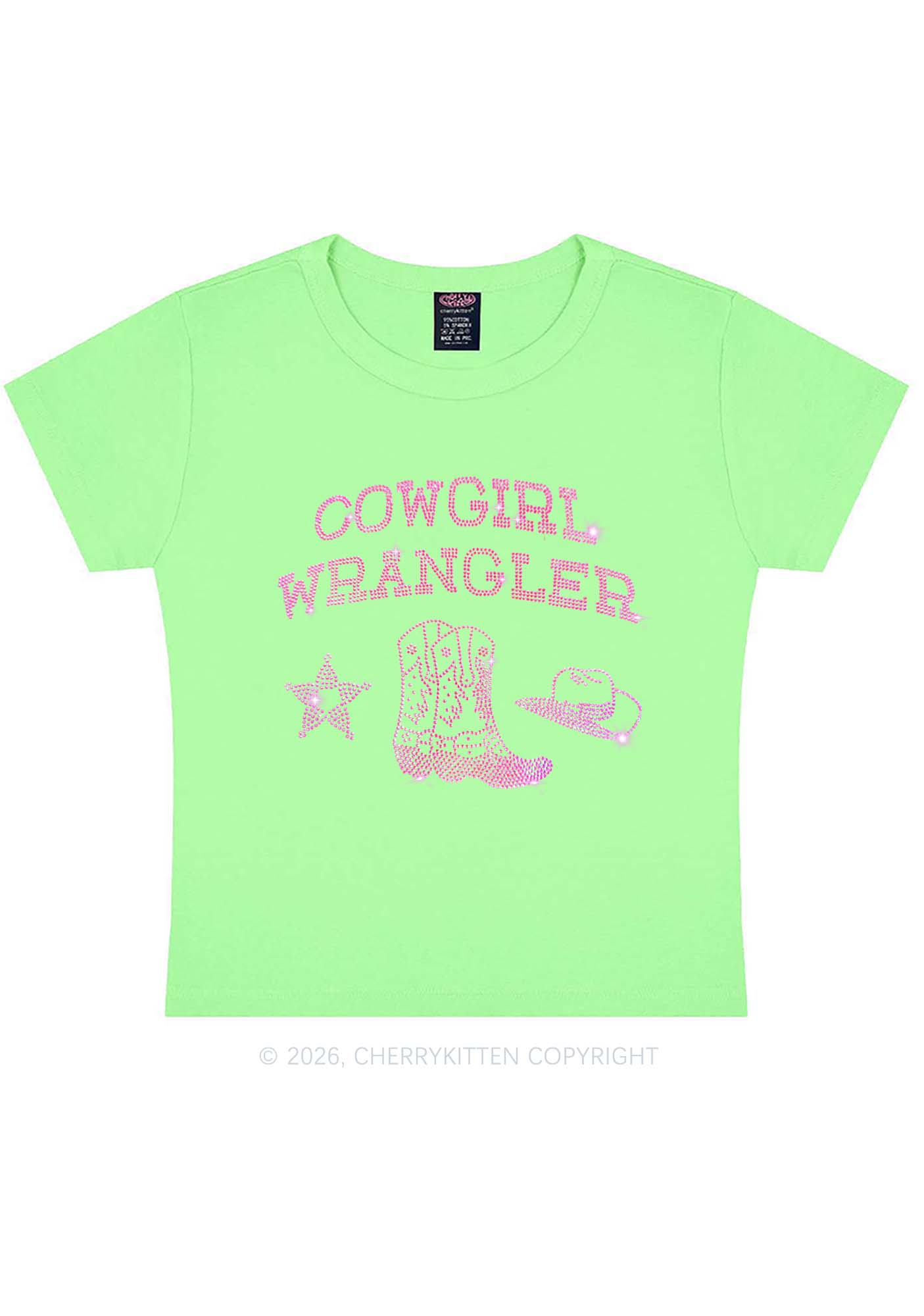 Rhinestone Cowgirl Wrangler Boots Pride Y2K Baby Tee Cherrykitten