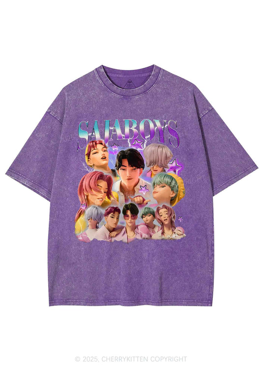 Kpop Boys Y2K Shirts Washed Tee Cherrykitten