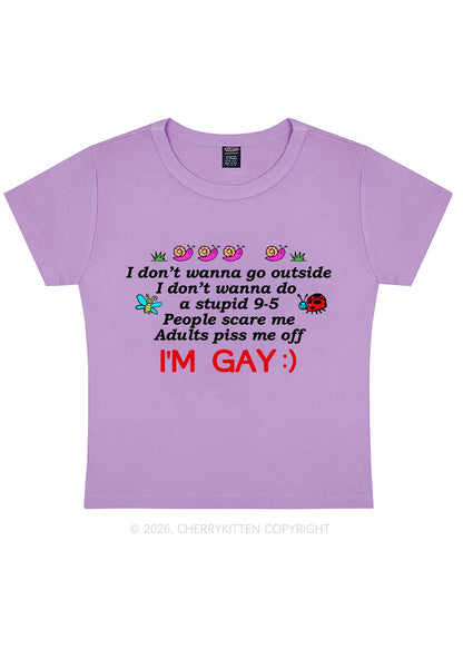 People Scare Me Im Gay Pride Y2K Baby Tee Cherrykitten