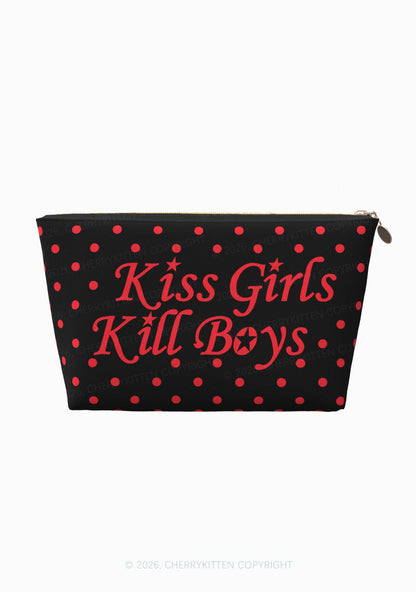 Kiss Girls Kill Boys Pride Y2K Makeup Bag Cherrykitten