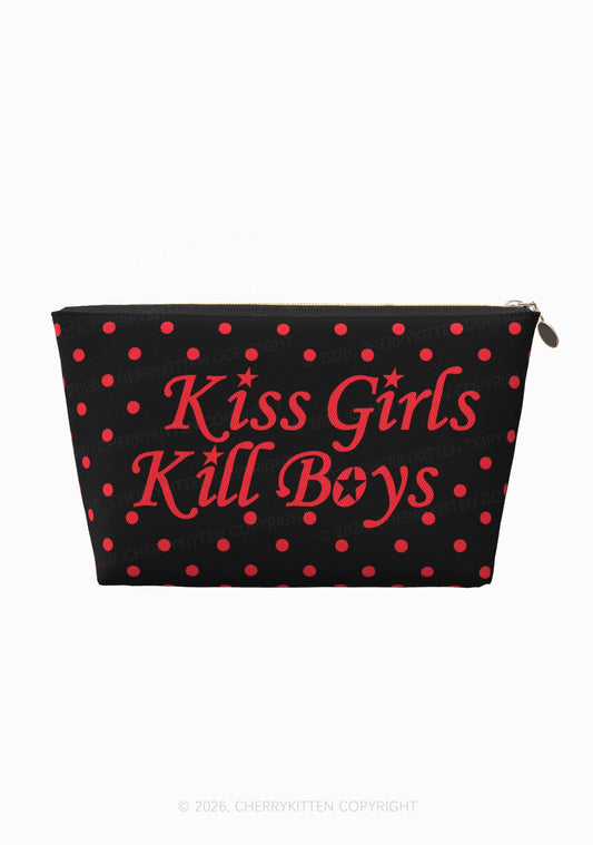 Kiss Girls Kill Boys Pride Y2K Makeup Bag Cherrykitten