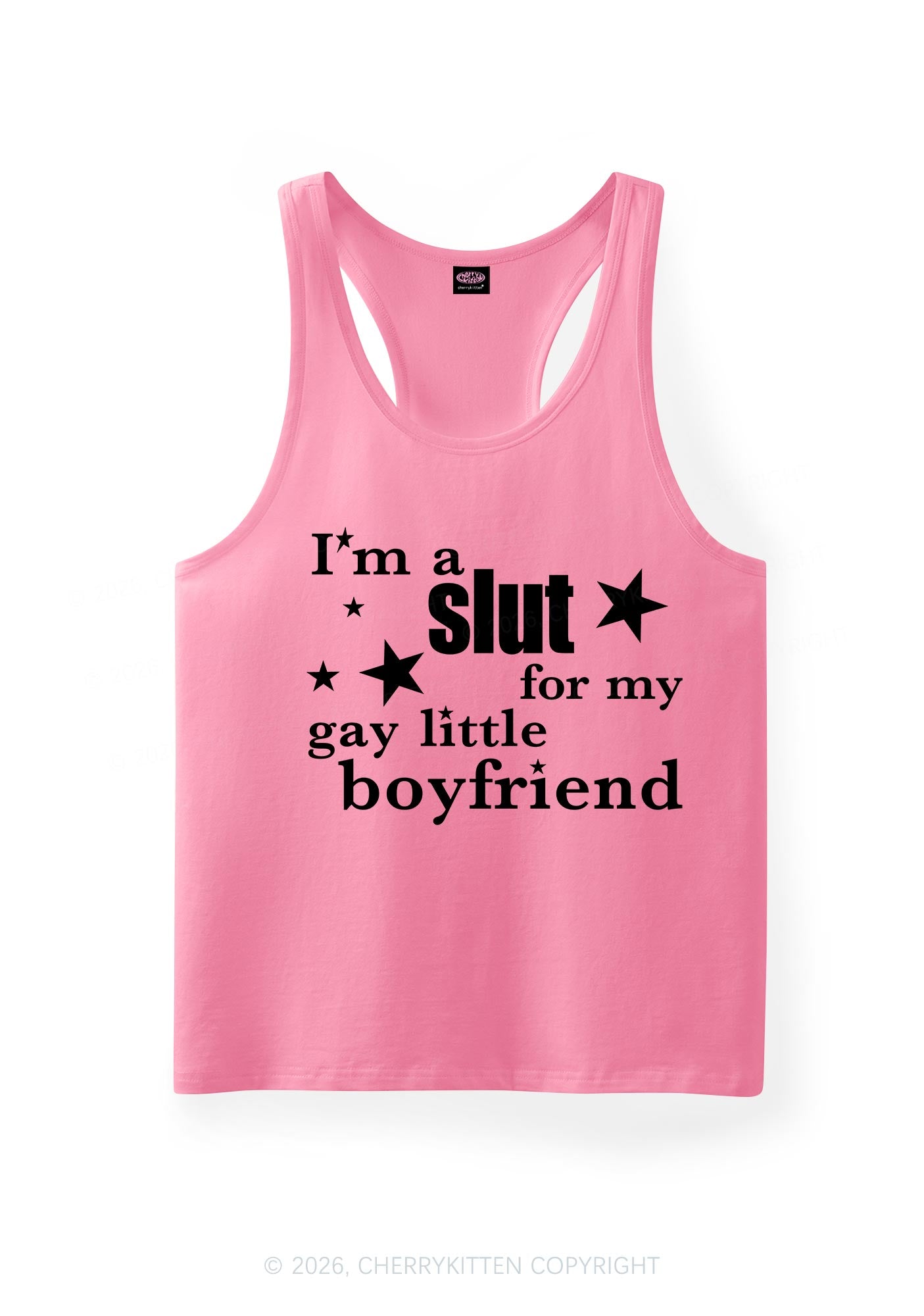 Slxt For My Gay Little BF Pride Y2K Men Racerback Tank Top Cherrykitten