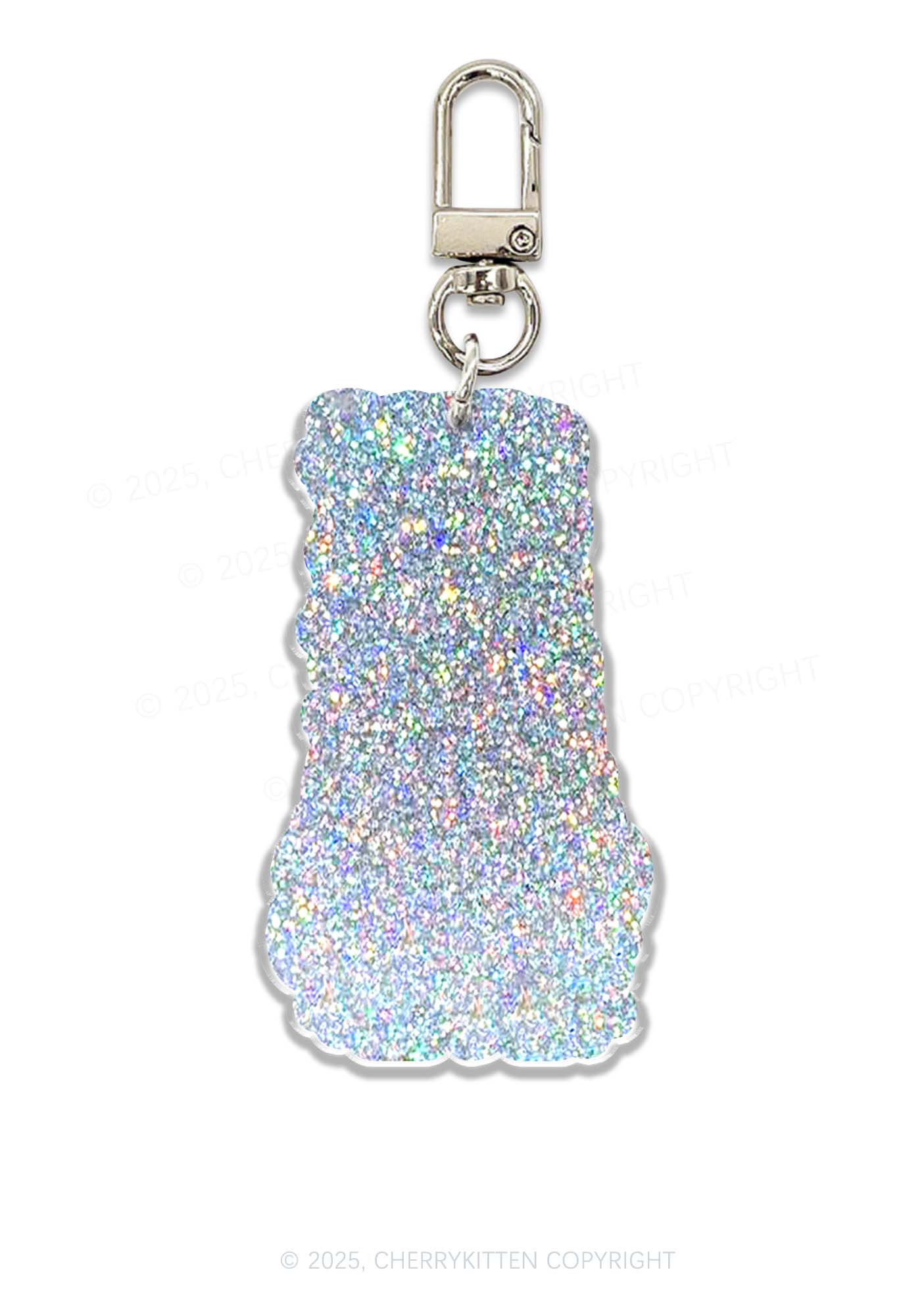 Halloween Fxxk The Police 1pc Y2K Glitter Keychain Cherrykitten