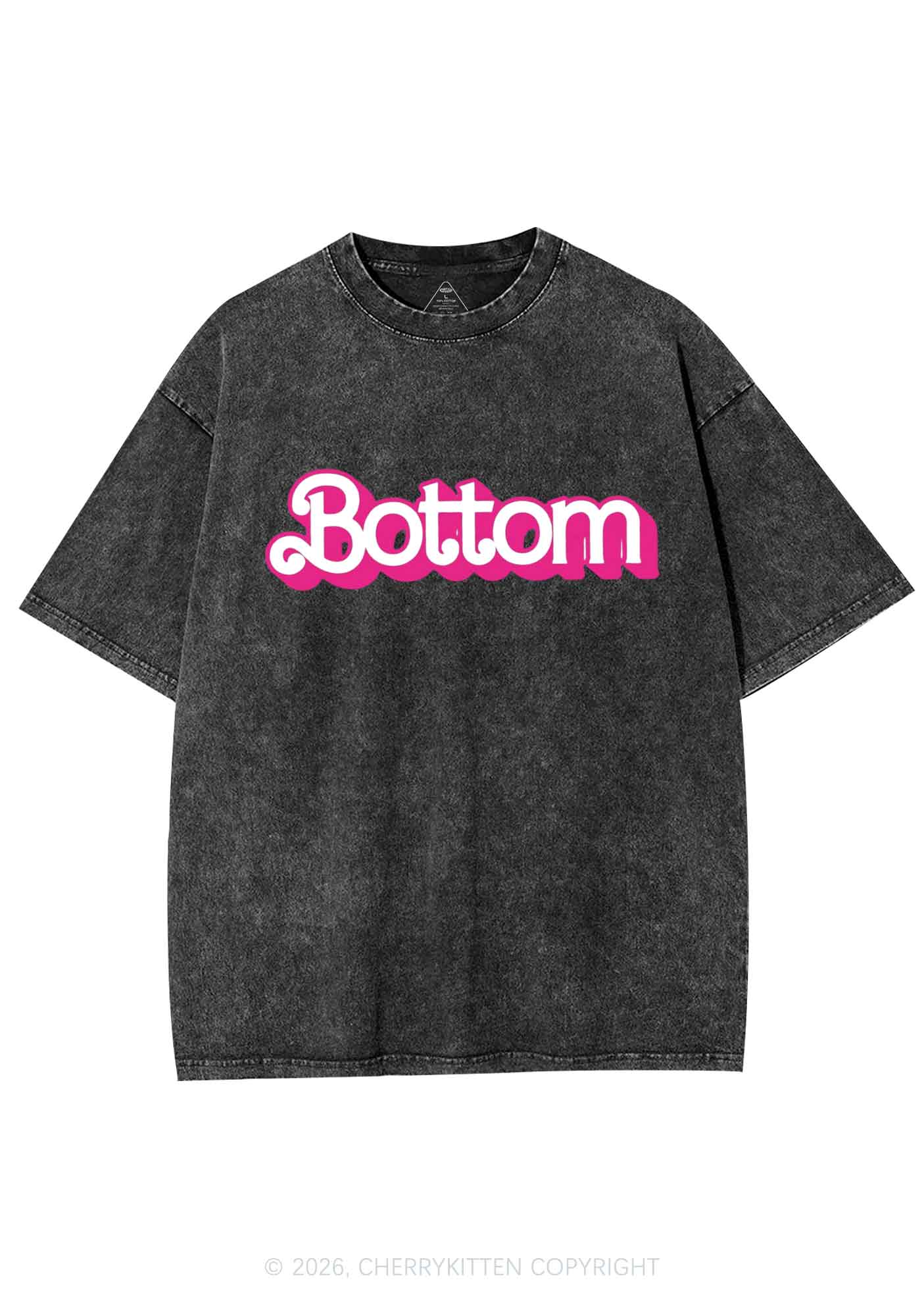 Pink Bottom Pride Y2K Shirts Washed Tee Cherrykitten