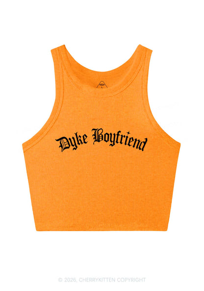 Dyke Boyfriend Pride Y2K Crop Tank Top Cherrykitten