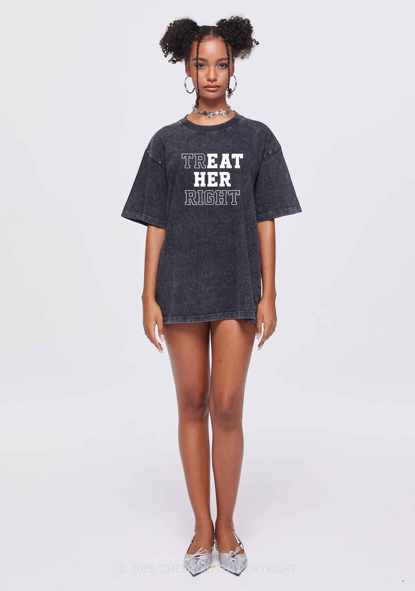 Eat Her Right Pride Y2K Shirts Washed Tee Cherrykitten