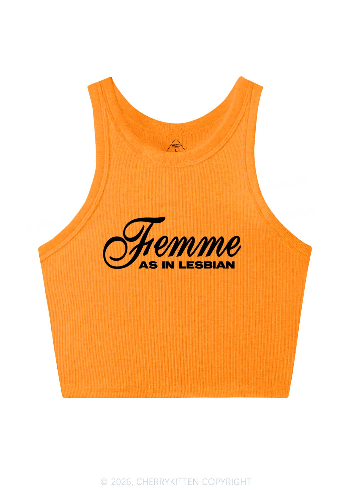 Femme As In Lesbian Pride Y2K Crop Tank Top Cherrykitten