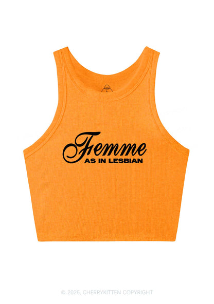 Femme As In Lesbian Pride Y2K Crop Tank Top Cherrykitten