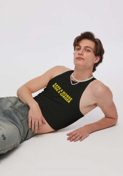 Ride A Ginger Y2K Crop Tank Top Cherrykitten