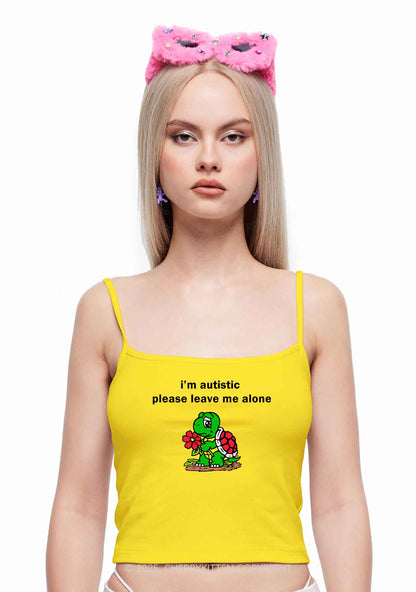 Im Autistic Leave Me Alone Y2K Spaghetti Strap Cami Cherrykitten