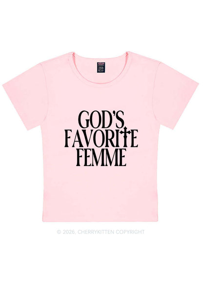 Gods Favorite Femme Pride Y2K Baby Tee Cherrykitten