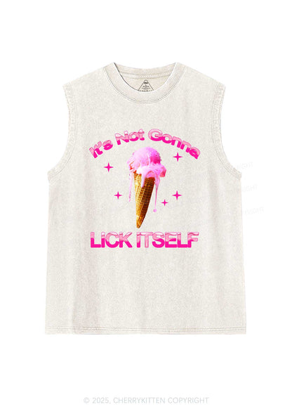 Ice Cream Lick Itself Y2K Washed Muscle Tank Cherrykitten