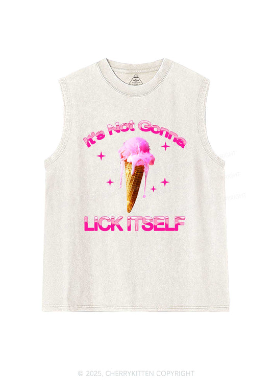 Ice Cream Lick Itself Y2K Washed Muscle Tank Cherrykitten