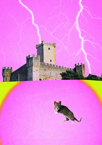 Cat Castle Lightning Y2K Print Mini Skirt Cherrykitten