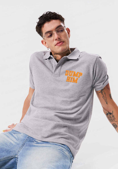 Embroidered Dump Him Y2K Polo Shirts Cherrykitten