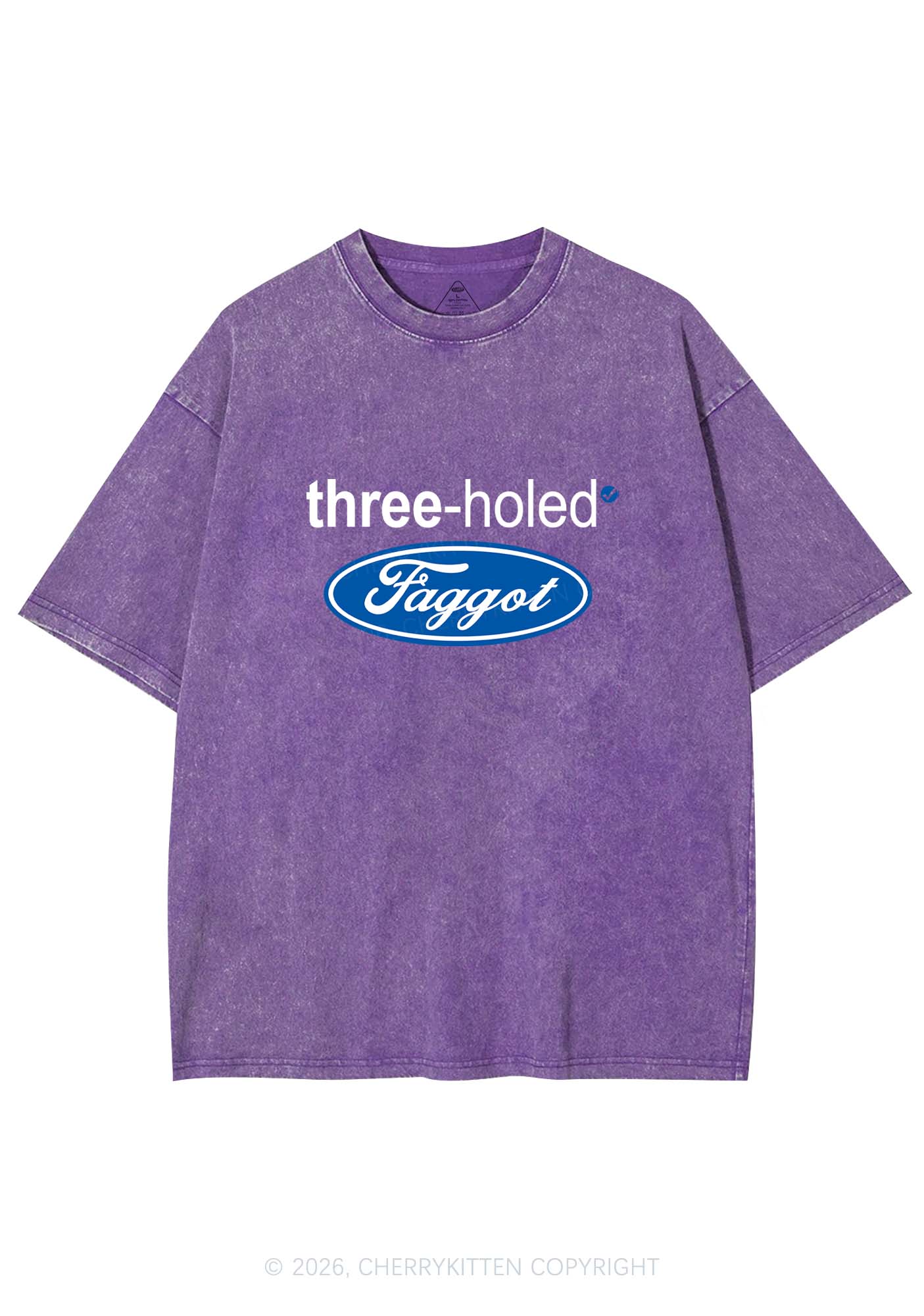 Three Holed Faggot Pride Y2K Shirts Washed Tee Cherrykitten