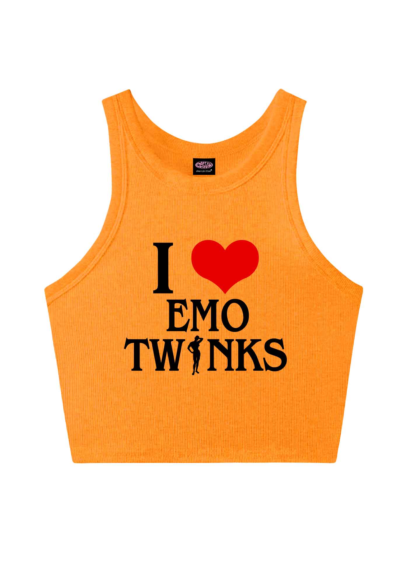 I Love Emo Twinks Pride Y2K Crop Tank Top Cherrykitten