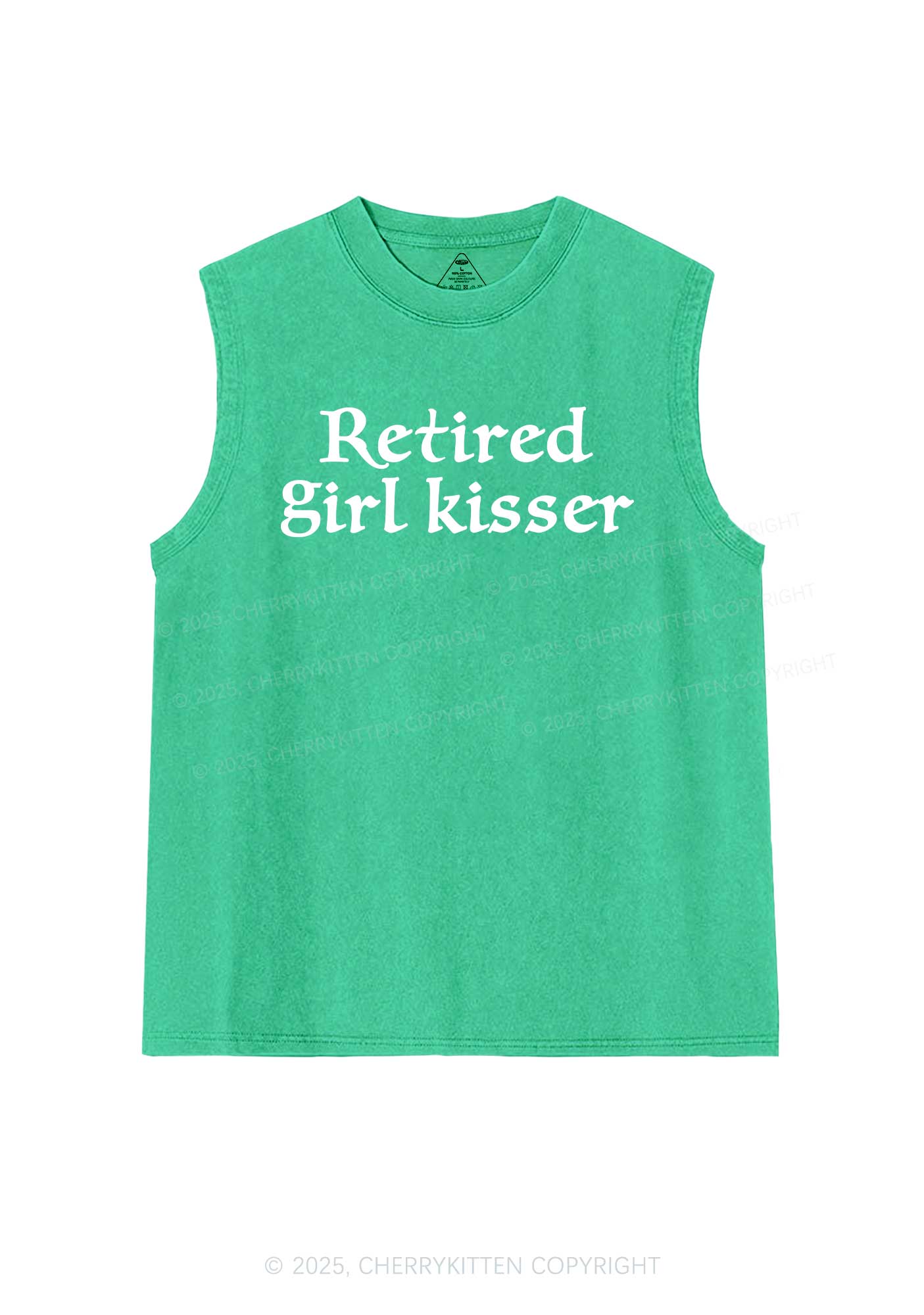 Retired Girl Kisser Pride Y2K Washed Muscle Tank Cherrykitten